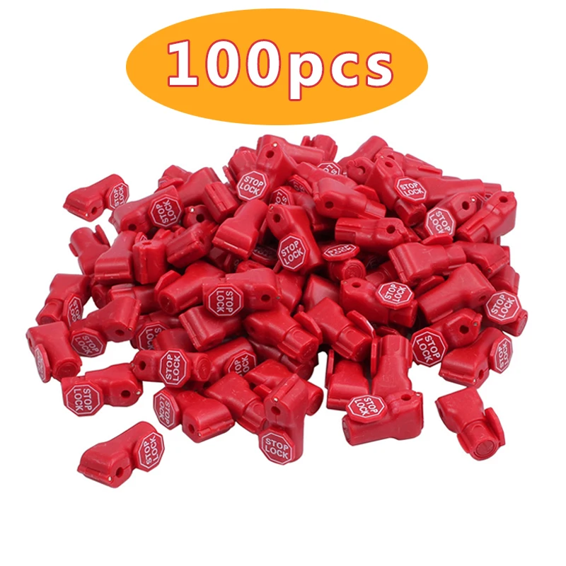 New 100 pcs/Bag Red 6mm EAS Security Tag stop lock hook security display hook  Anti Theft Stoplock