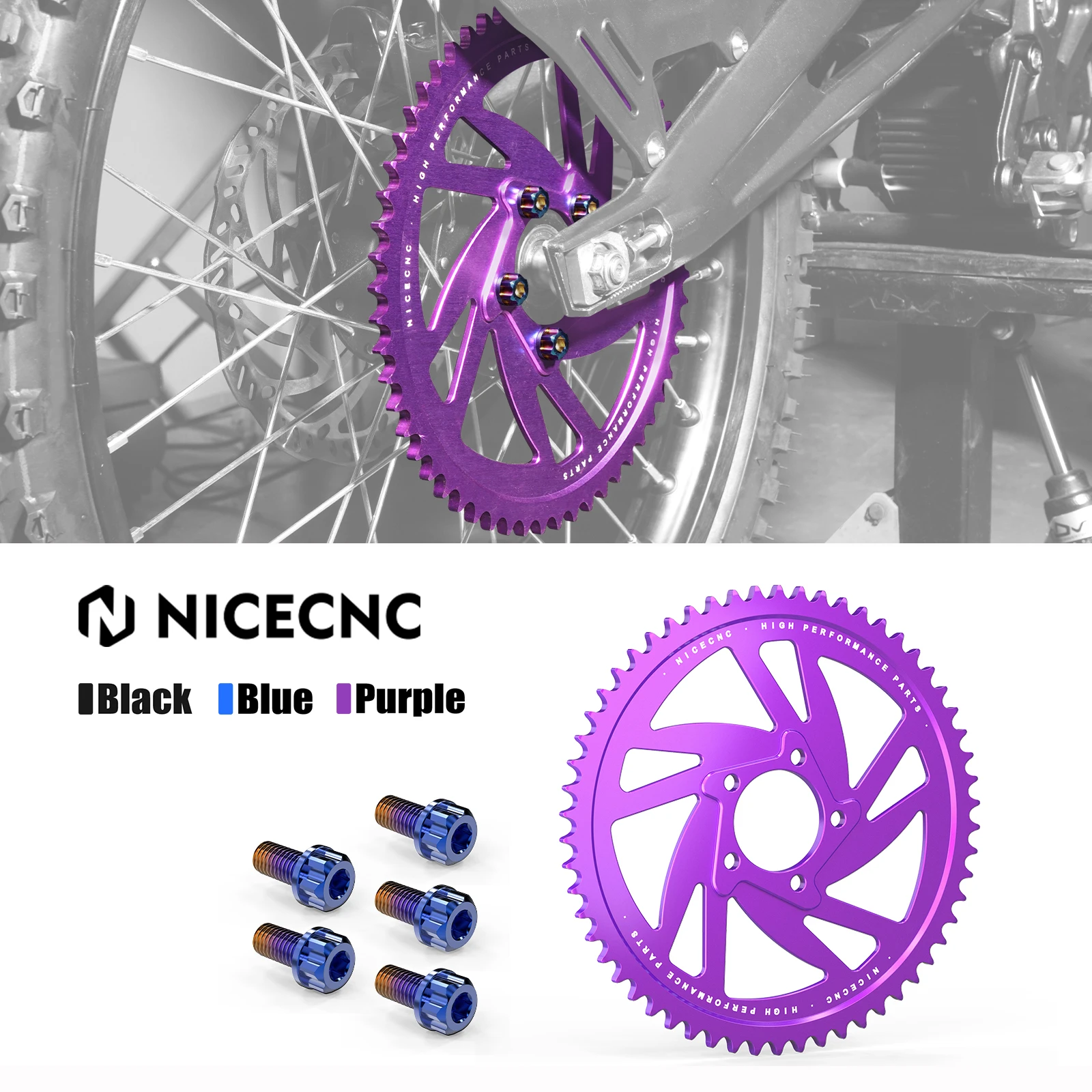 

For Surron light bee X S L1E Bike 2023 2024 Electric Bike Sur ron Parts Segway X160 X260 58T Rear Sprocket & Rear Sprocket Bolts