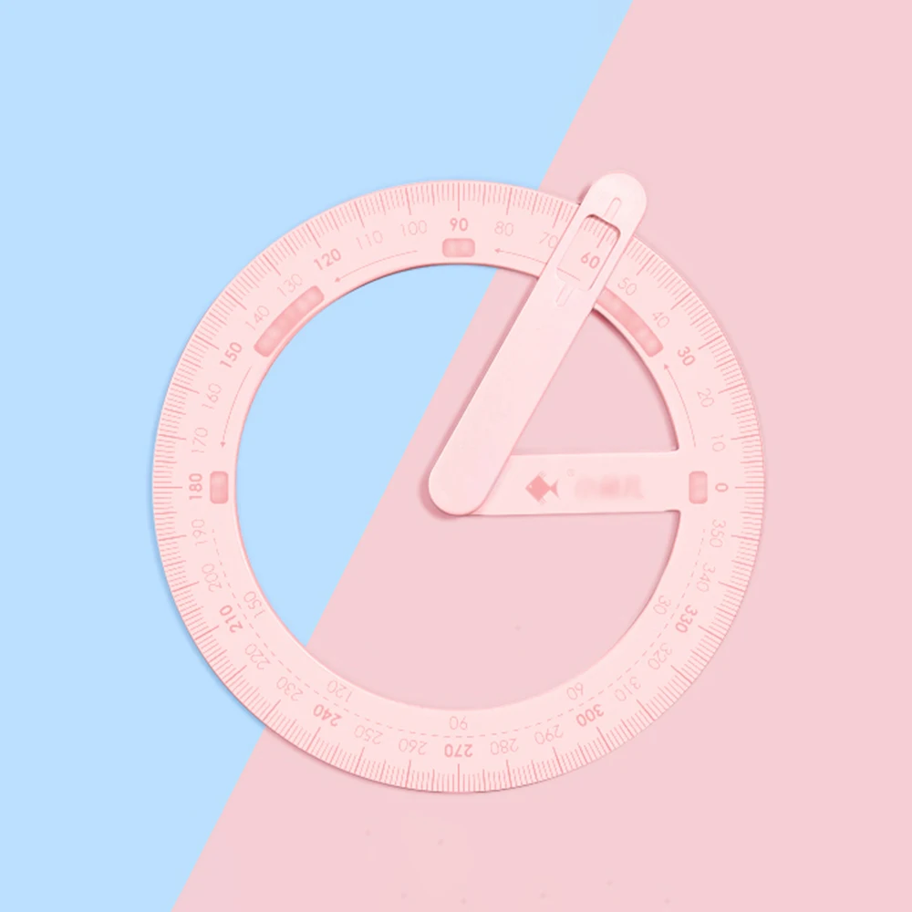 1PC 360 Degree Activity Protractor Student Angle Reader Teaching Aids Right Angle And Acute Drawing Stationery