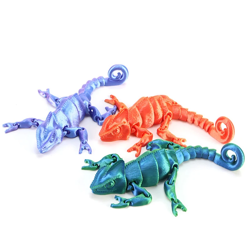 New Funny 3D Printed Lizard Joint Movable Model Simulation Cute Animal Toys Children's Toys Desktop Decoration Ornaments Gifts