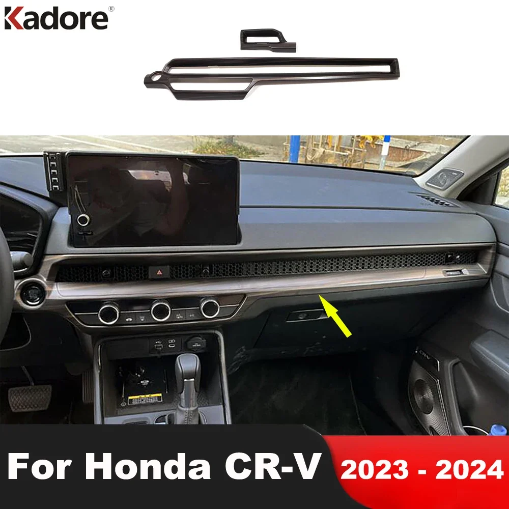 

For Honda CRV CR-V 2023 2024 Carbon Fiber Car Center Console Dashboard Panel Cover Trim Interior Mouldings Accessories