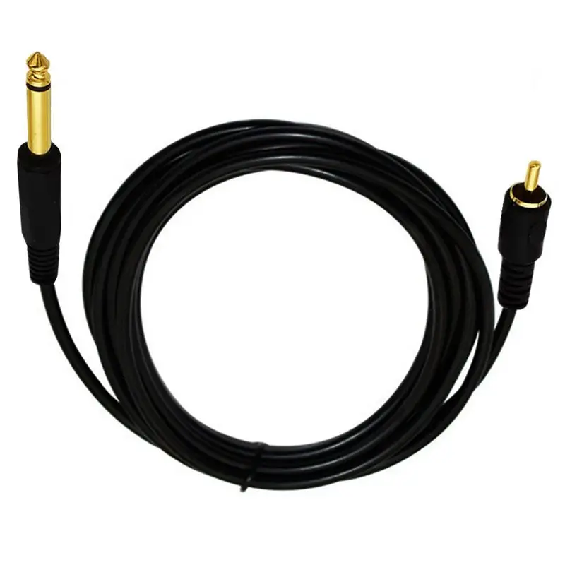 30cm 1.8m 3m Copper Axis Core Gold-Plated 6.35mm Mono Male to RCA Male Instrument Amplifier Speaker Audio Cable