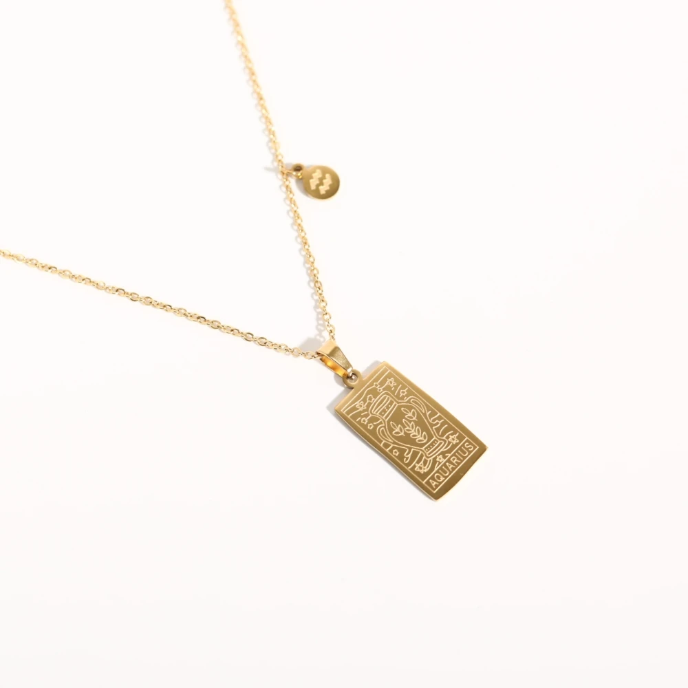 Vintage 12 Constellations Tarot Stainless Steel Necklace