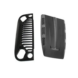 Plastic Engine Hood & Front Air Inlet Grille Cover Kits Replace For Jeep Wrangler Rubicon Crawler 1/10 SCX10 RC Car Accessories