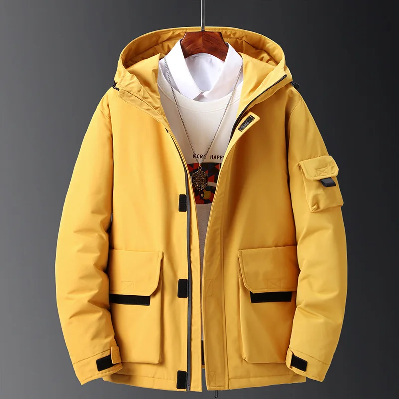 Men Hooded Duck Down Coats Multiple Pockets Casual Puffer Jackets Parkas Quality Male Outdoor Windproof Winter Jackets Size 3XL