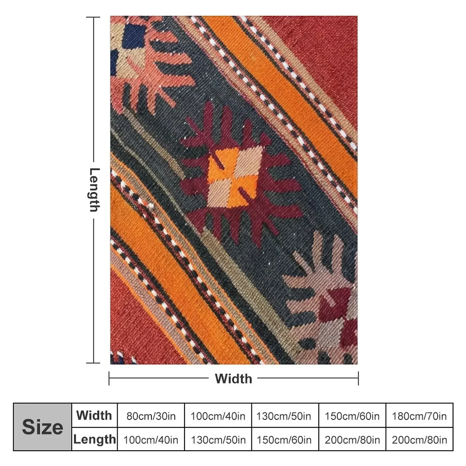 Decorative Kilim, Navaho Weave, Woven Textile Throw Blanket Bed Fashionable Cute Soft Plush Plaid Blankets