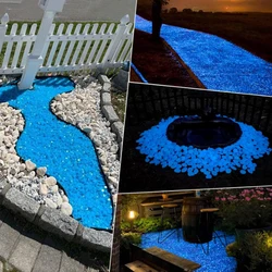 Piedras luminosas para exteriores, 50/25 piezas, brillan en la oscuridad, decoración de Patio, césped, jardín, peceras, accesorios para manualidades