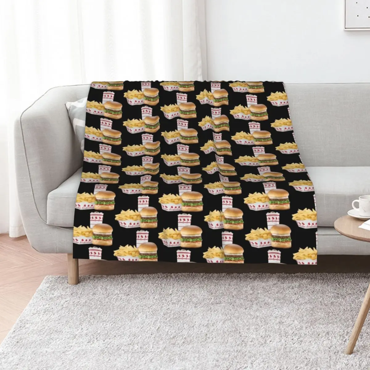in-n-out burger Throw Blanket Sofa sofa bed Thin Stuffeds Retros cosplay anime Blankets