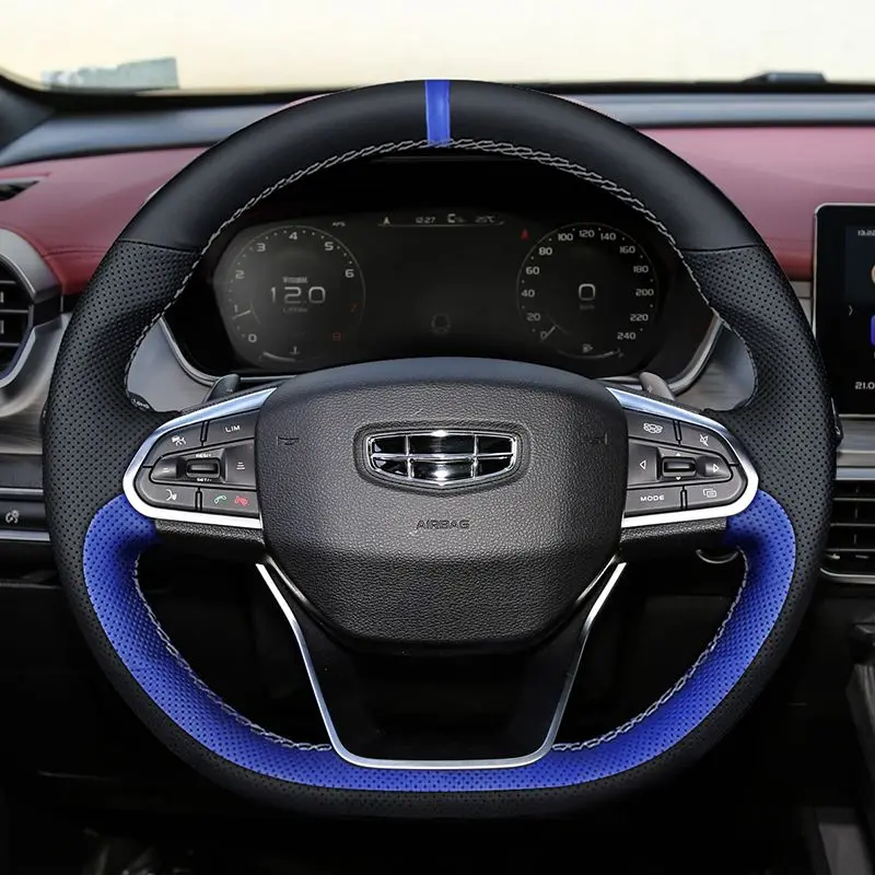 For Geely Emgrand GS GL Xingyue Boyue Xingyue Jiaji Binrui Binyue Hand Sewn Steering Wheel Cover Wrap Car Interior Accessories