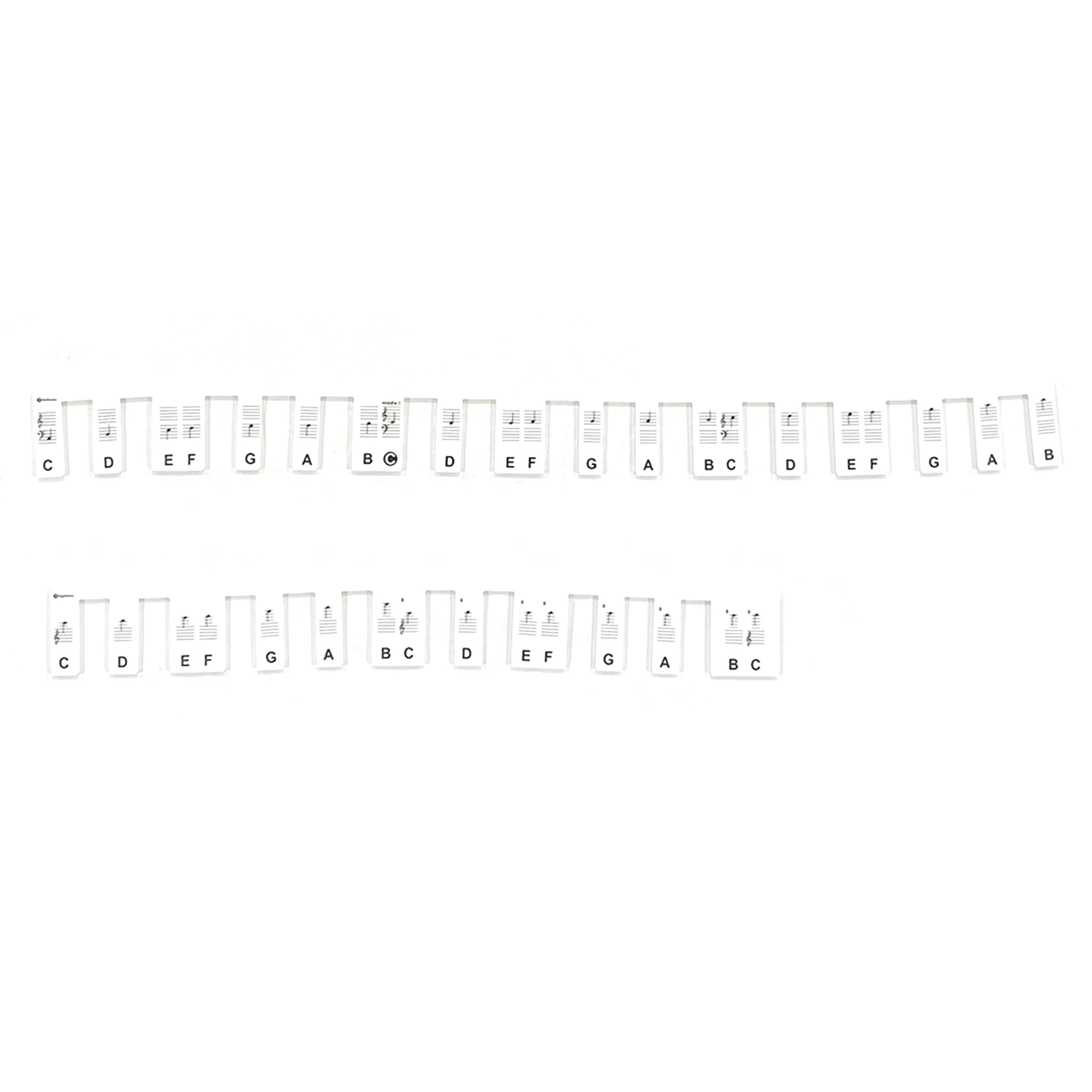 61-key Piano Keyboard Stickers Silica Gel Paste-free Removable Piano Key Note Marker Overlay for Beginners Student Kids