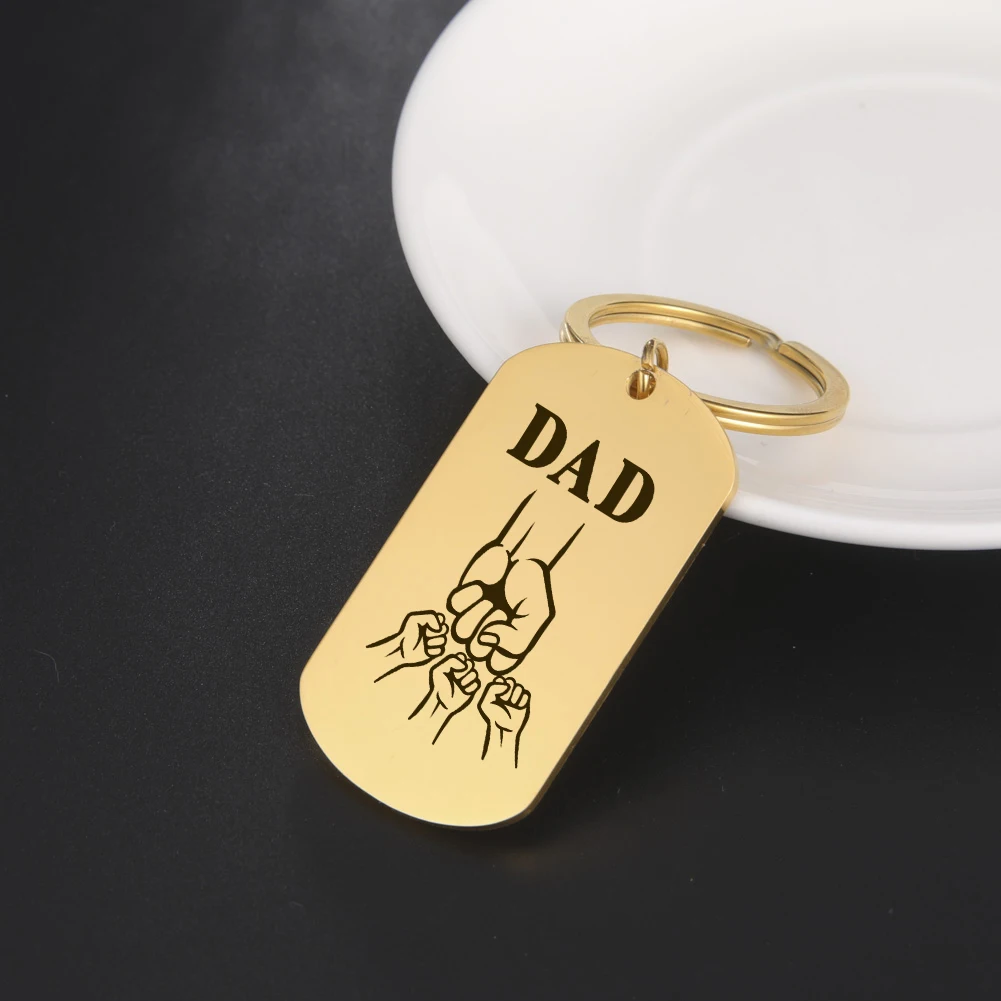 Hand Dad Father Keychain For Woman Men Mother Mom Family Kid Child Boy Key Chain Ring Gold Color Stainless Steel Jewelry Gift