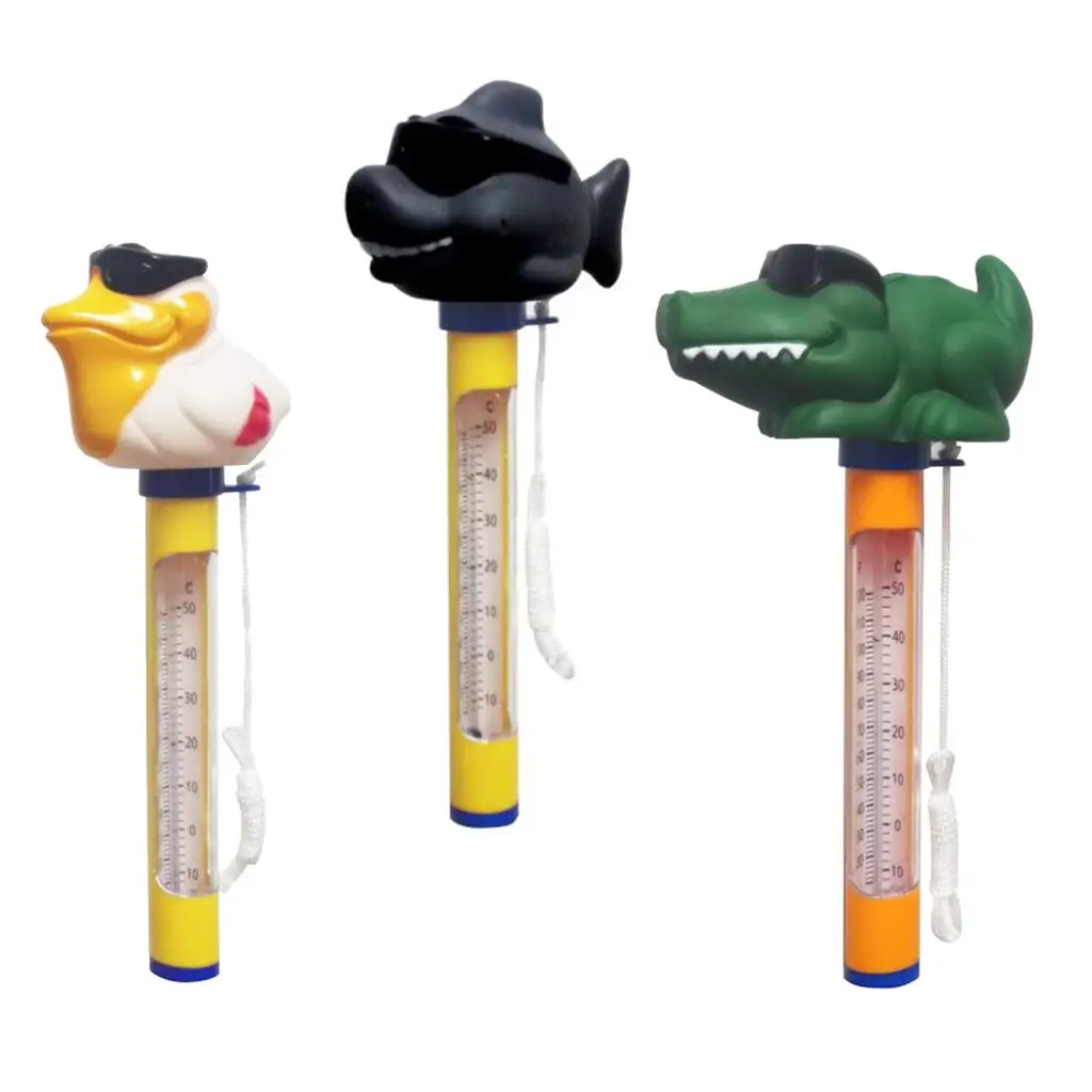 

Cartoon Animal Floating Thermometer with String for Pond F/C Display