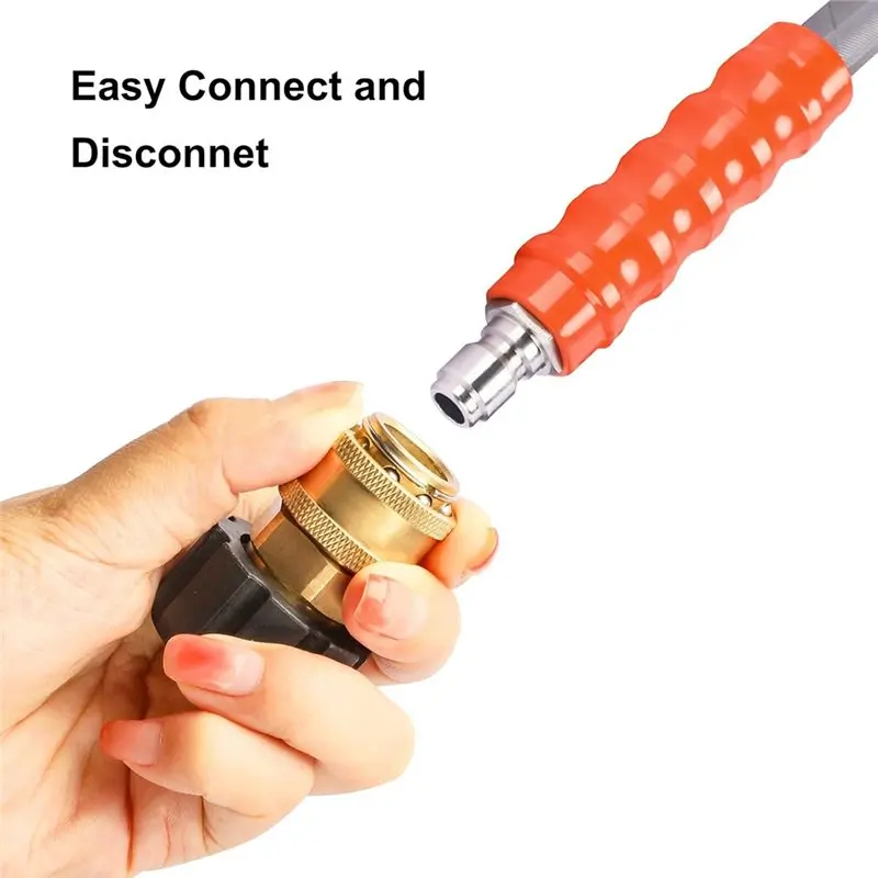 ABYN-Pressure Washer Adapter M22 14Mm To 3/8'' Quick Connect 4500PSI
