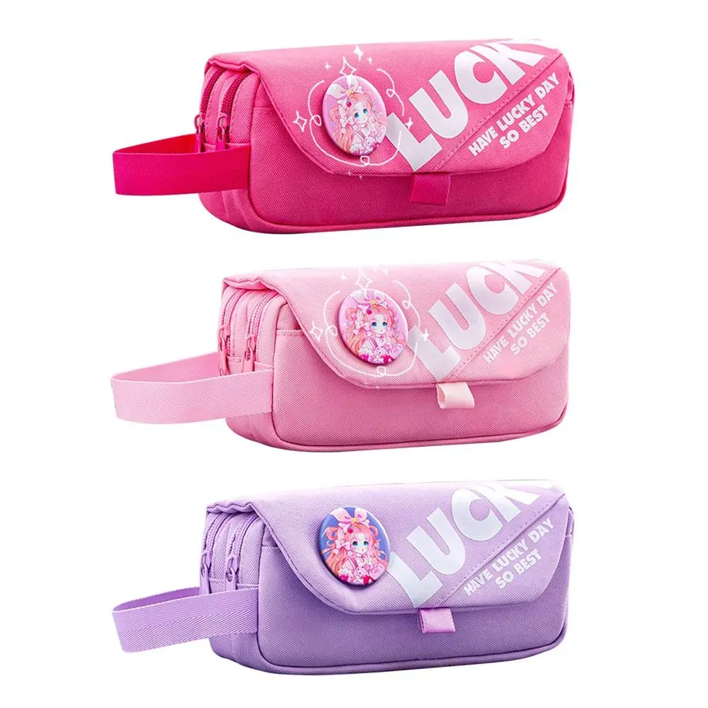 Cute Large Capacity Pen Bag Dirt-proof Multifunctional Stationery Bag Storage Bag for Students