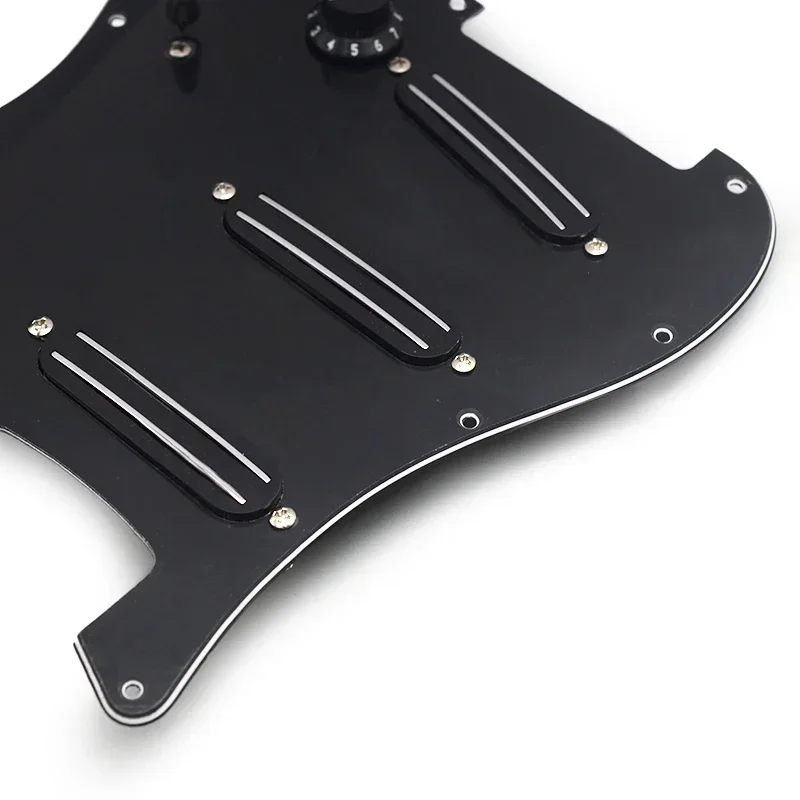 SSS Prewired Loaded Electric Guitar Pickguard Set Dual Rail Pickups For ST Style Guitar 3Pcs Mini Humbucker 9K