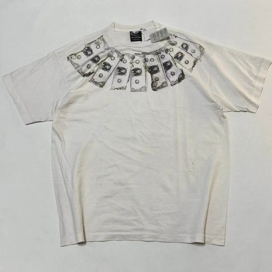 men money prints short sleeve white tee