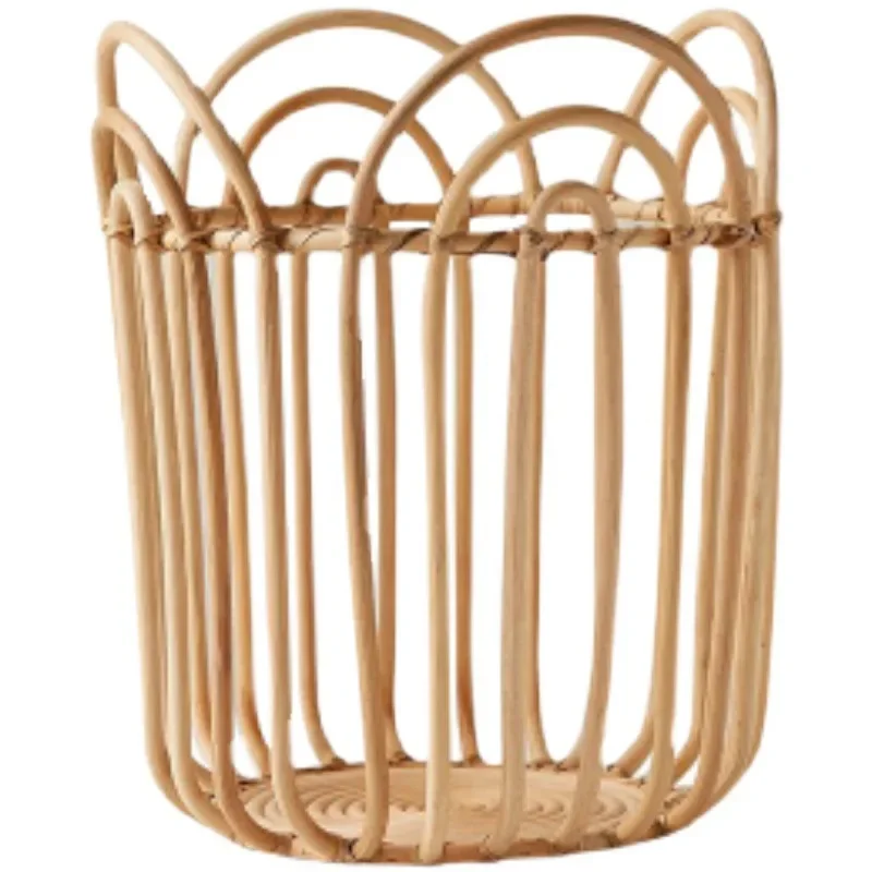 

ins Indonesia real rattan dirty clothes blue basket hand-woven decoration hotel home storage basket storage basket Lou