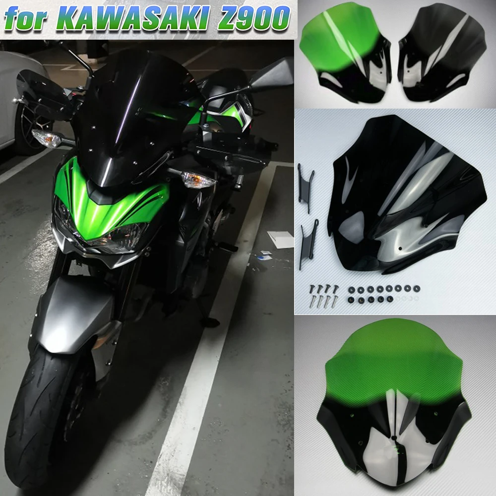 

Ветровое стекло Z900, спортивное ветровое стекло для Kawasaki Z 900 2017 2018 2019 2020 мотоцикла, двойной пузырьковый ветрозащитный козырек
