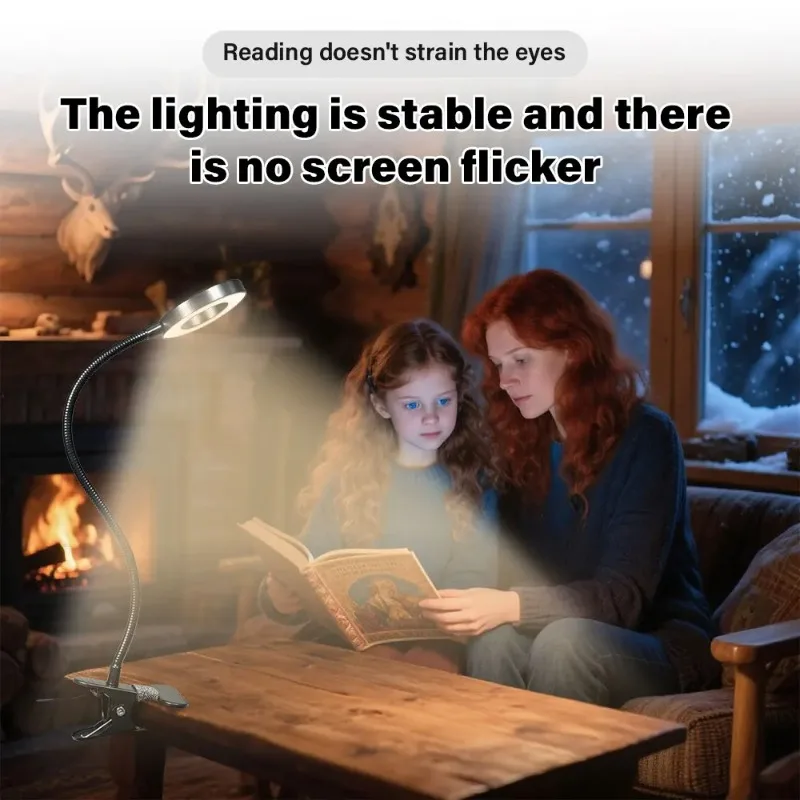 2026 Portable LED Desk Lamp student eye protection lamp 3 Color Modes USB Reading tattooed eyebrow nail ring light