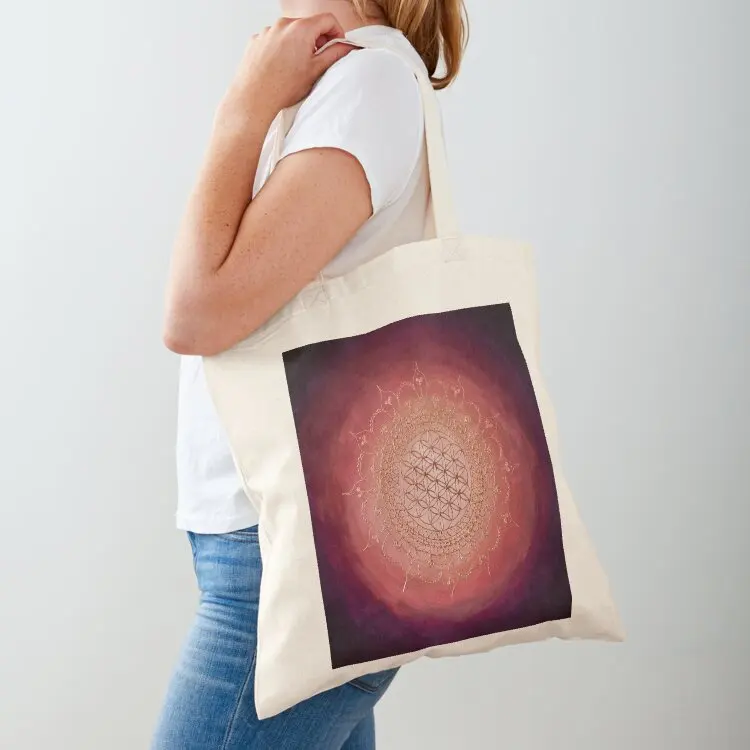 

Flower of life mandala gold on magenta Tote Bag tote bags cloth bags canvas tote Customizable bag