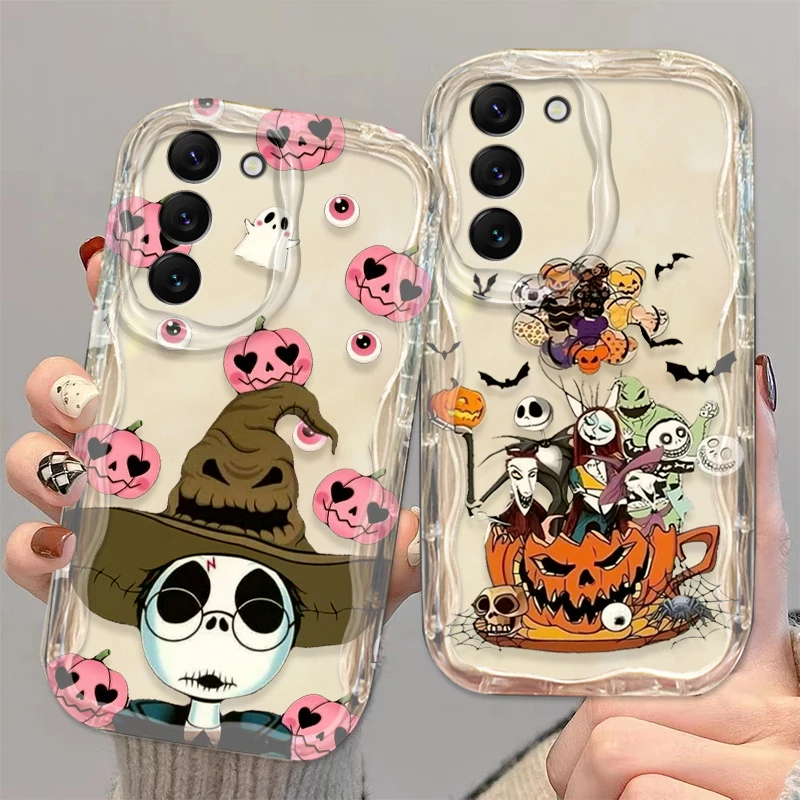 Nightmare Before คริสต์มาสปกสำหรับ S21 S23 S24 ultra FE A35 A25 A05S A54 A53 A52 A33 A32คลื่นน้ำมันเคสโทรศัพท์