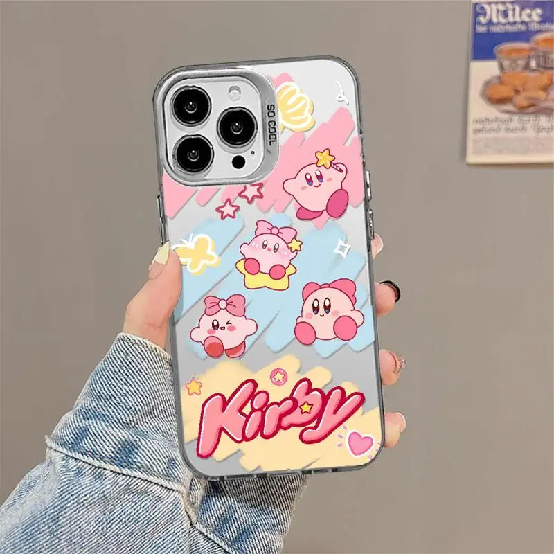 New Star Kirby Happy Cute Phone Case For iPhone 16 15 14 13 12 11 Pro Max XR XS MAX 7 8 PLUS MINI Y2K Bumper Cover