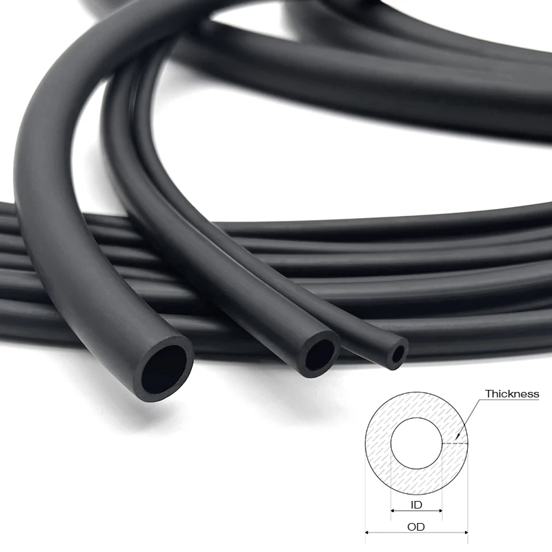 2M Nitrile Rubber Hose ID 2/2.5/3/4/4.5/5/6/7/8MM Oil Resistant Tube NBR Fuel Pipe Car/Motorcycle/Diesel/Water Cooling Tubing