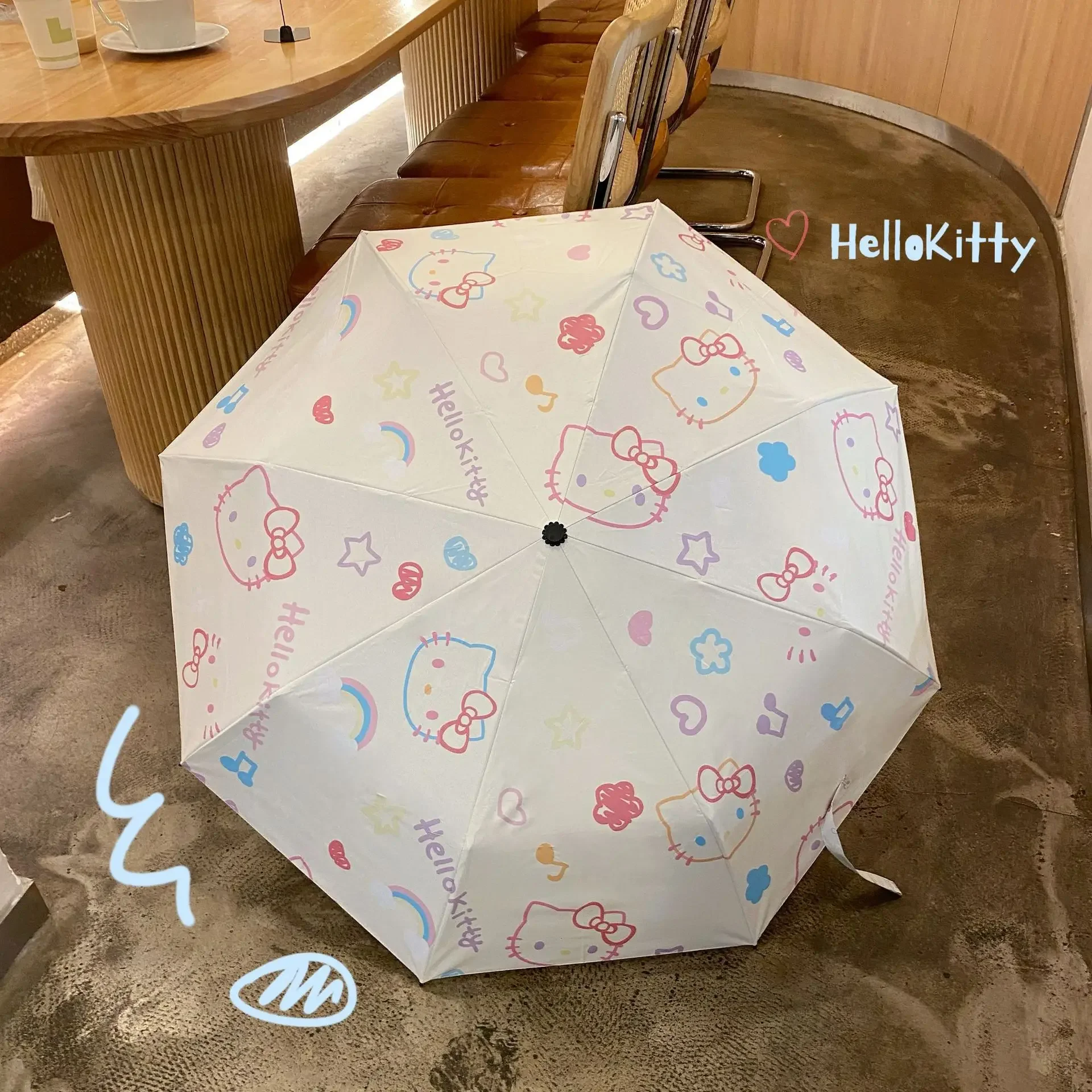 Sanrio Fully Automatic Umbrella Hello Kitty Sunshade UV Protection Sunny Day Rainy Day Dual-purpose Kawaii Sunshade Umbrella