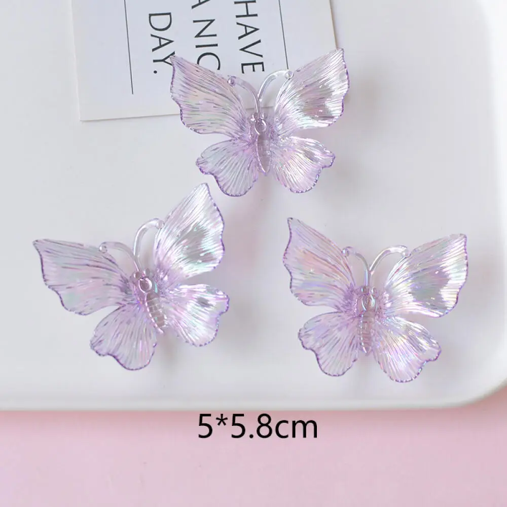 10 قطع من مجوهرات الفراشة الملونة الشفافة وإكسسوارات الشعر والأحذية وإكسسوارات تزيين الملابس وإكسسوارات ذاتية الصنع #5