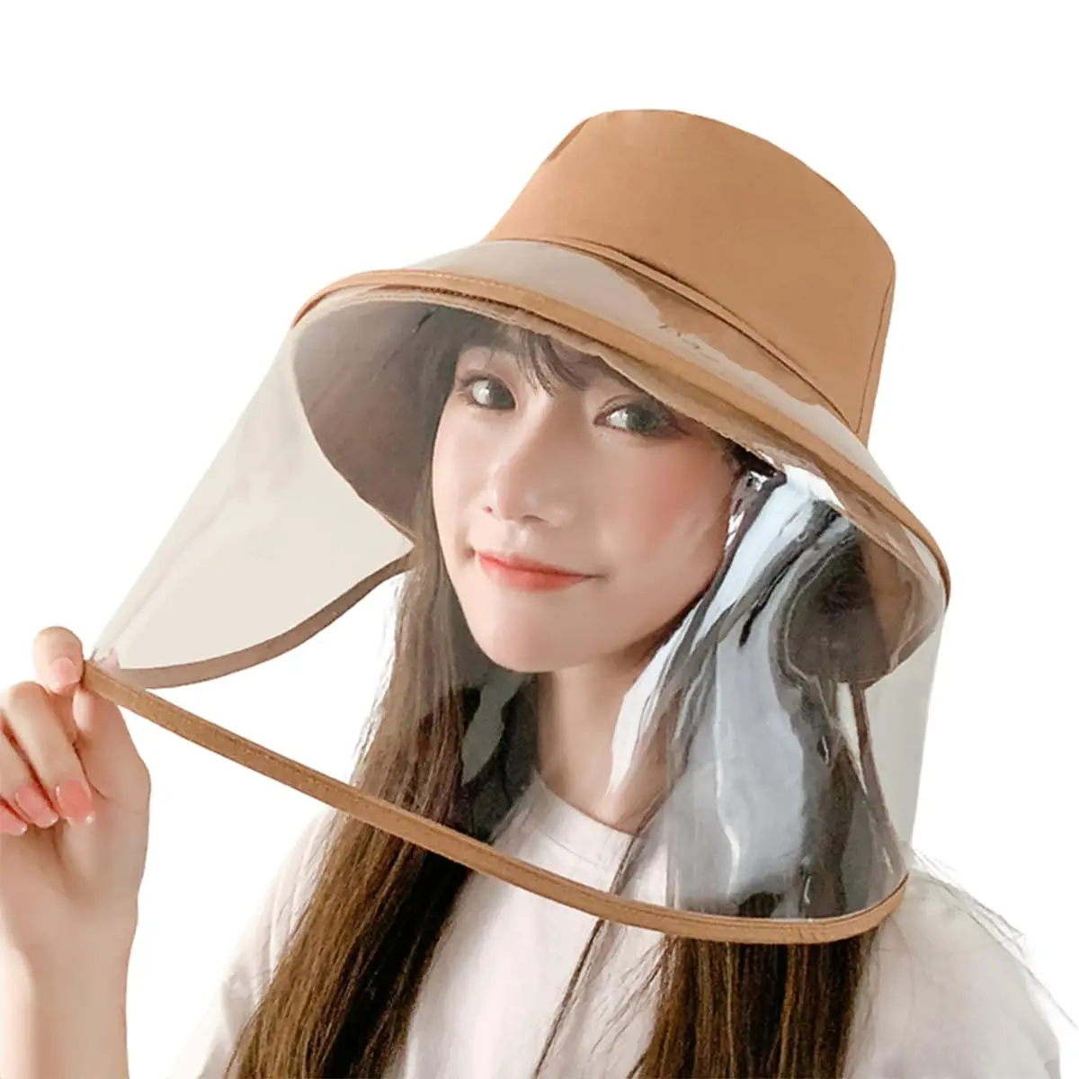 Women Korean Style Bucket Hat Summer Sun Protection UV Protective Hat Versatile Anti Dust Anti Splash Face Shield Sunshade Cap