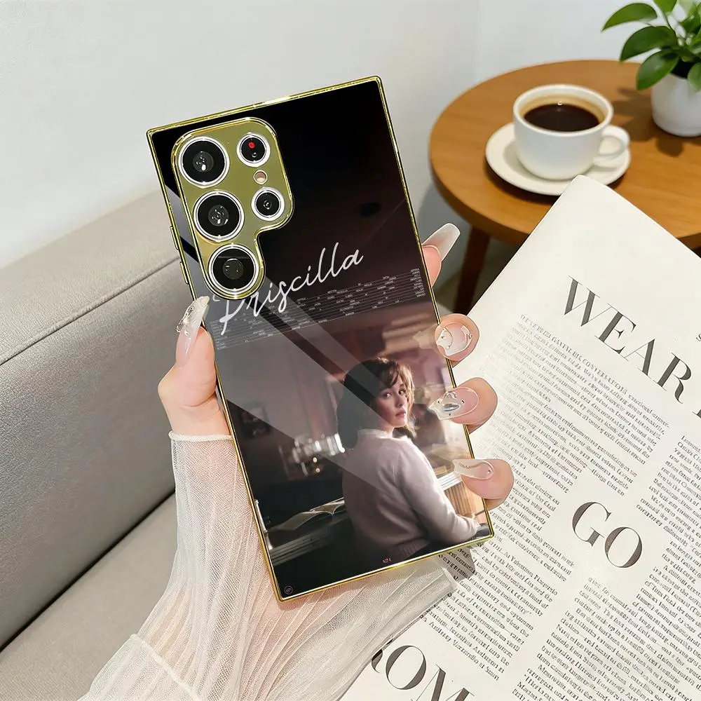 American Movie P-Priscilla Phone Case Luxury Electroplated Metal Frame Case For Samsung Galaxy S25 S24 S23 Ultra