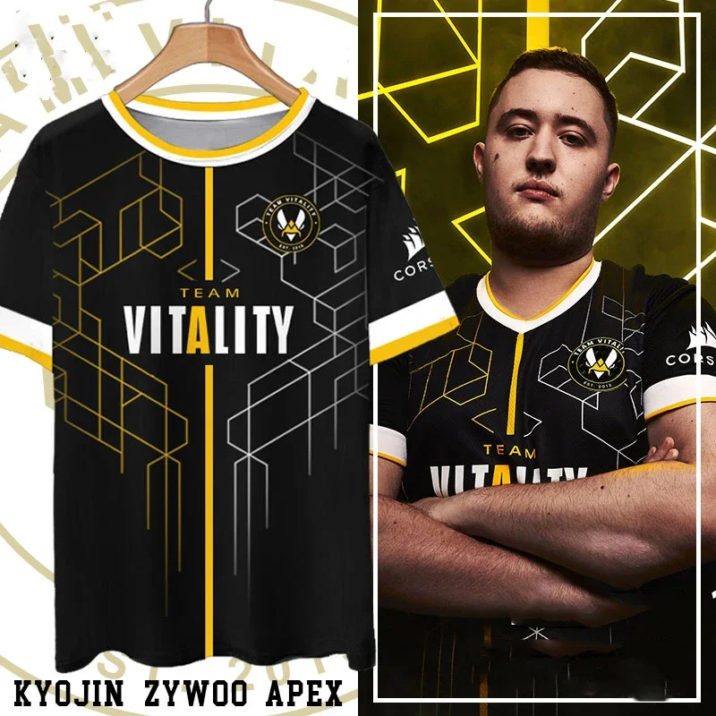 

Men's and women's short sleeved T-shirts, French 3D printed shirts, vitality, e-sports, Zywoo CSGO gifts for fans