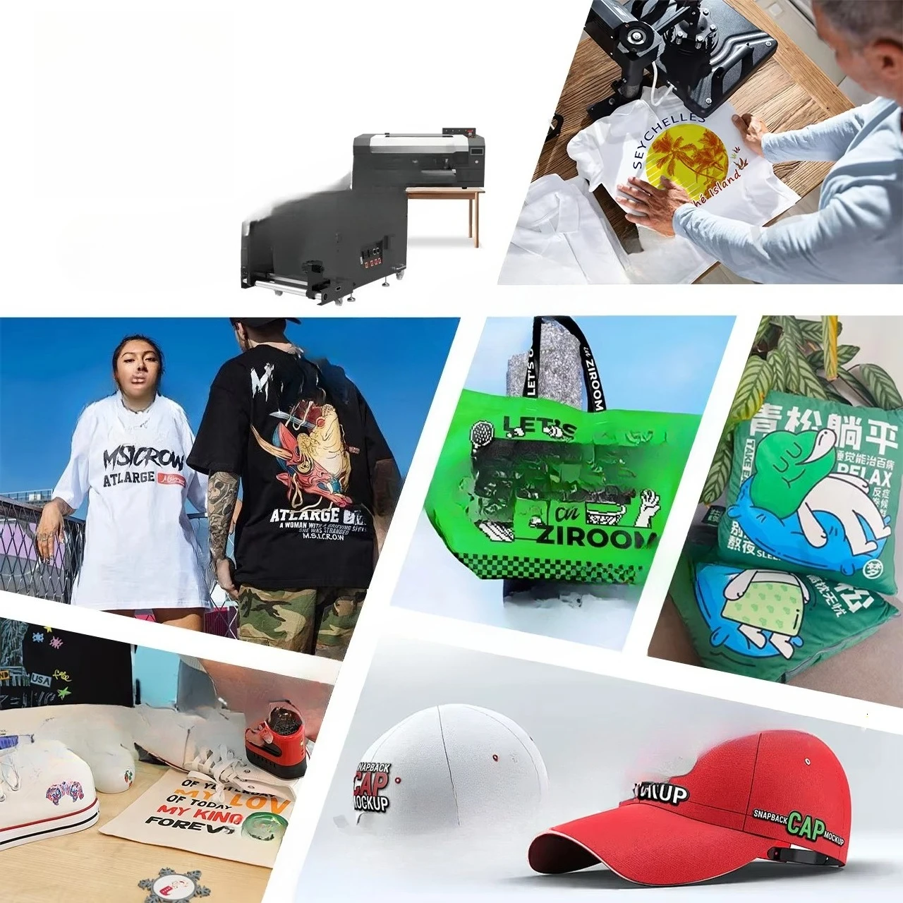Fabrics Customization  DTF Digital Printer 1*F1080 Printhead 300mm Width High-Precision Small Batch 1㎡/h Transfer Machine