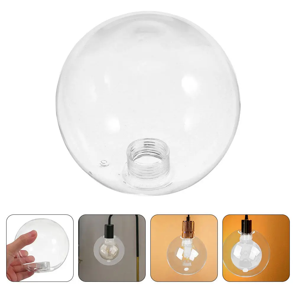 Clear Spherical Glass Lampshade with G9 Thread Base Round Light Globe Cover for Ceiling Fan Pendant Bathroom Light Fixture
