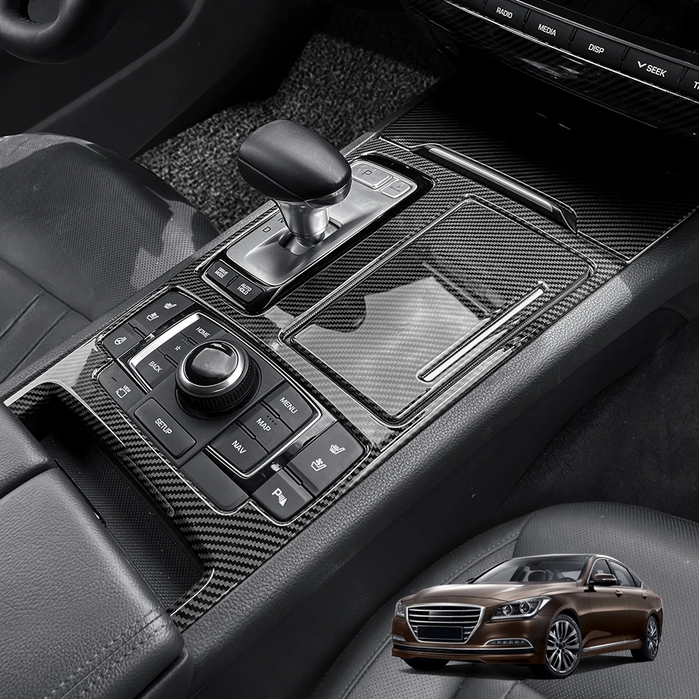 

3PCS Car Central Control Automatic Shift Knob Trim Cover For Genesis G80 DH 2015-2017/2018-2020 Accessories LHD