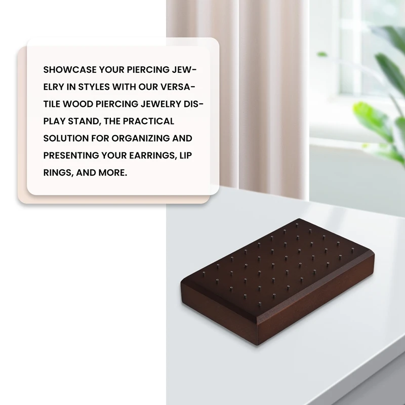 

Деревянный держатель для шпилек для ушей, пирсинга, подставка для украшений для тела, стильные аксессуары, органайзеры, практичная стойка для колец для губ-A21I