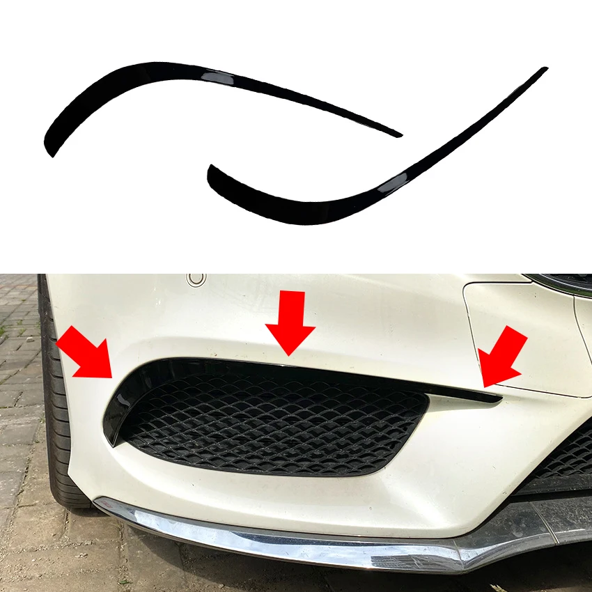 Front Bumper Splitter Spoiler Canard Air Knife Surround Trim for Mercedes-Benz CLS-Class C218 X218 2014-2017 AMG Line A