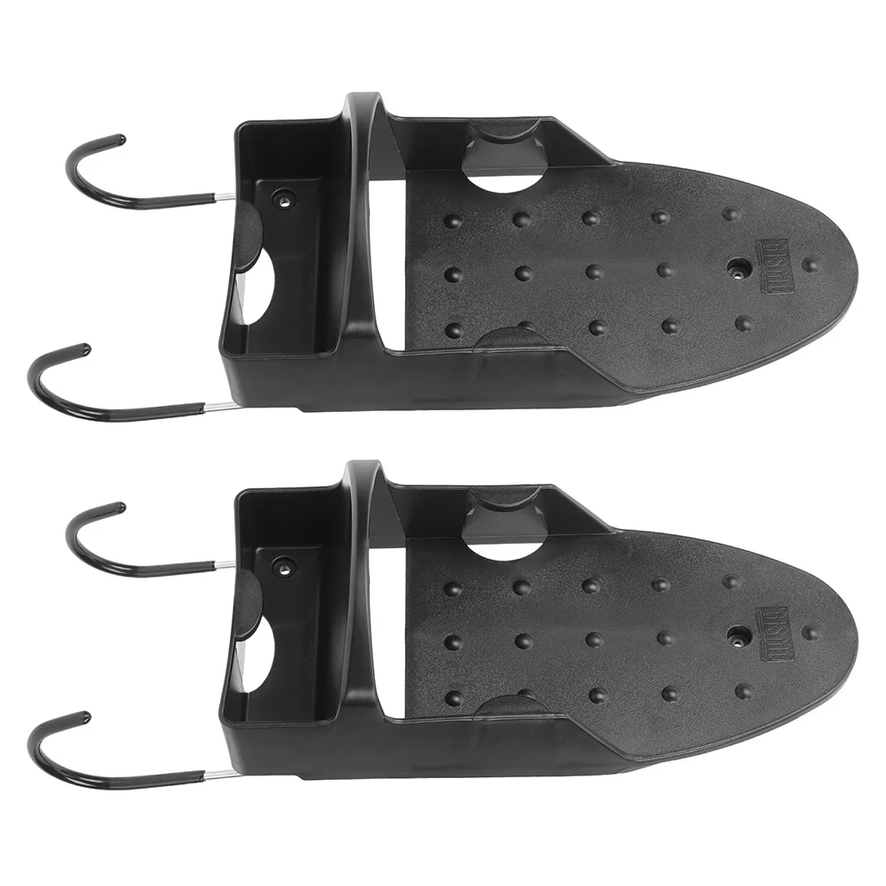 

2 Pcs Wall Mount Ironing Board Stand Hanger -mounted Hanging Black Holder Bord