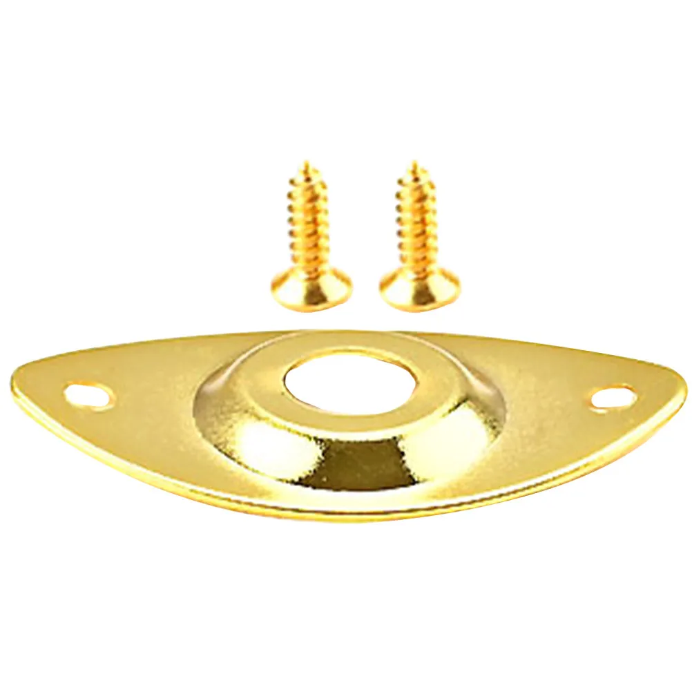 1Set Gold Electric Guitar Jack Plate Metal Sturdy Professional Output Socket Plates Guitar Supplies Electronic Socket Plate