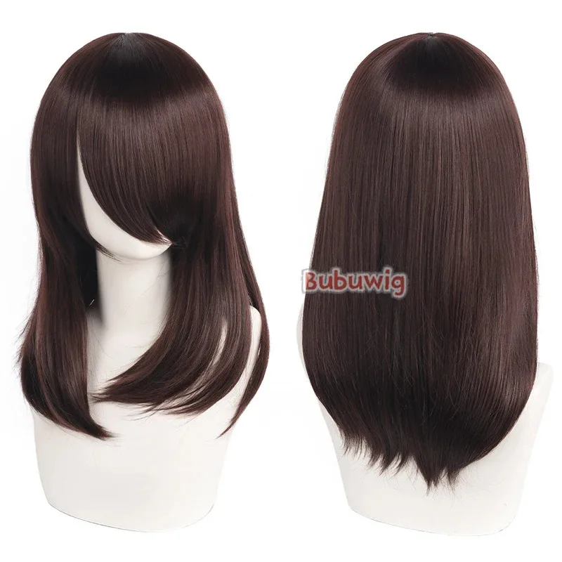 Bubuwig الشعر الاصطناعية 30 ألوان 40 سنتيمتر طويل مستقيم أنيمي موضة لوليتا تأثيري الباروكات لون نقي أزرق شعر مستعار أشقر مقاومة للحرارة #3