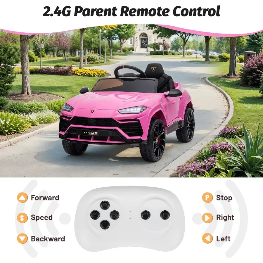 12V キッズライドオンカー ライセンス取得済み 電動カー 子供用車両玩具/親用リモコン、USBポート、AUX、スプリングサスペンション、開閉式