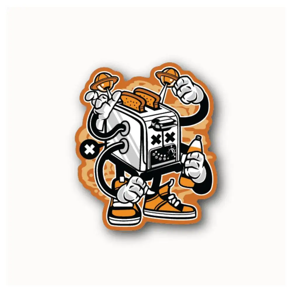 Toaster Gangster Waterproof Stickers For Decorating Car Windows Motorcycles And Computers.