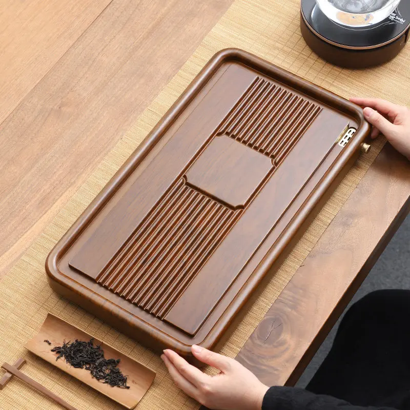 Wooden Serving Tea Tray Accessories Decorative Ceramic Table Valet Drainage Tea Tray Ceremony Hospitality Bandejas Home Products