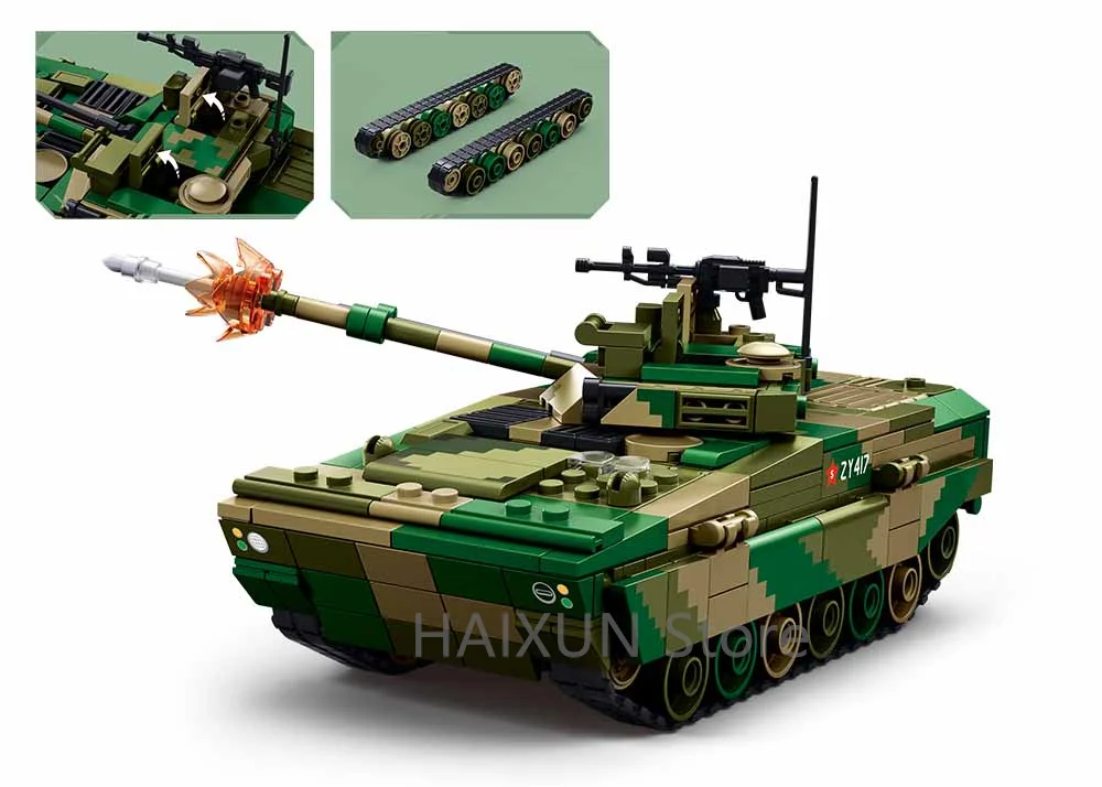 Briques de construction Sluban Building boy ZBD-04AS Véhicule blindé - Avec 2 figurines Puzzle jouet militaire char jouet cadeau