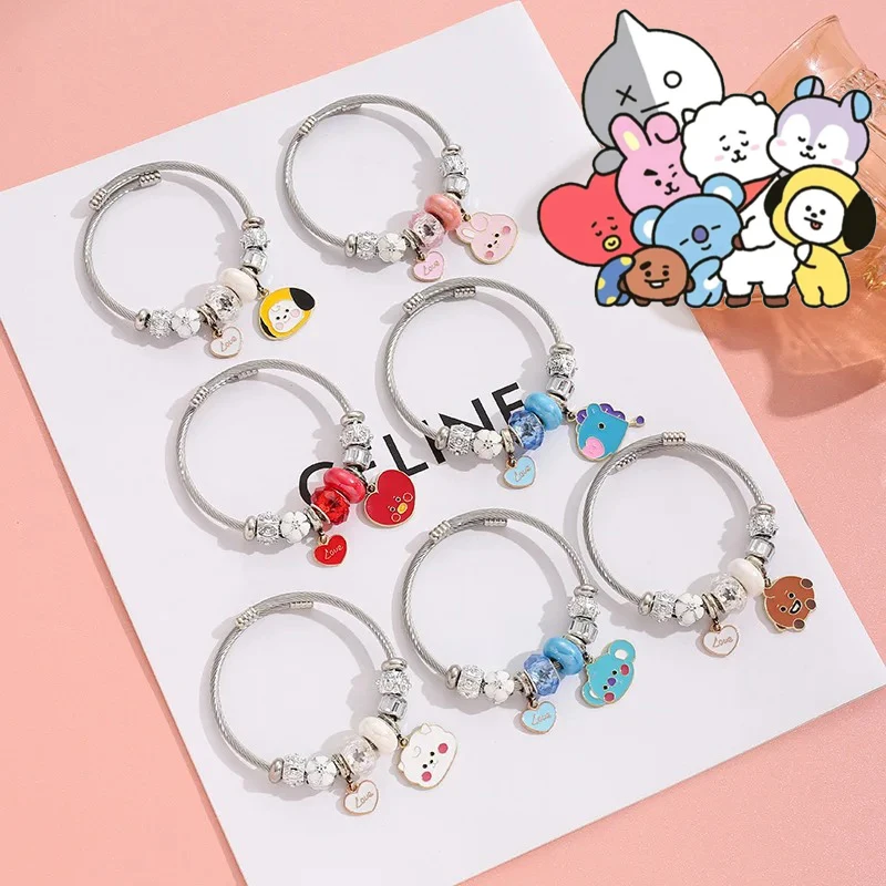 Bt21 Koya Shooky Mang Cooky Chimmy Armband Hochwertiges Cartoon-Puppen-Design Kreatives Paar-Joker Edelstahl-Armband