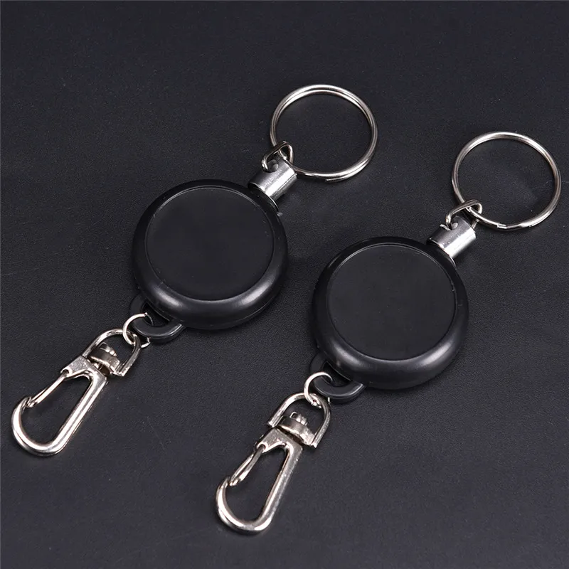 Retractable Badge Reel Key Chain with Steel Wire Cord ID Card Pass Holder Belt Clip Key Ring Retractor Accessories