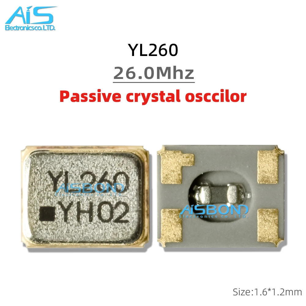 

5 шт./лот, новый 1612 YL260 YL384, пассивный кварцевый генератор для смартфона, 26,0 МГц, 38,4 МГц, 26 38,4 МГц, комплекты серии SMD 1,6*1,2 мм