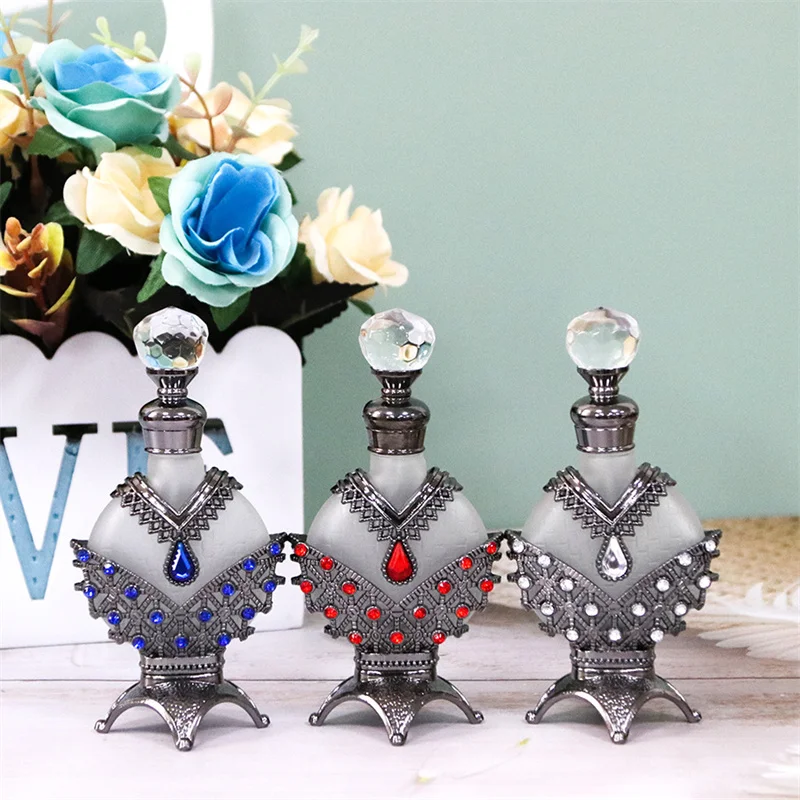 30pcs 10ml Empty Essential Oil Bottles Dropper Bottles Handmade Diamond Inlay Vintage Aromatherapy Containers Bottles