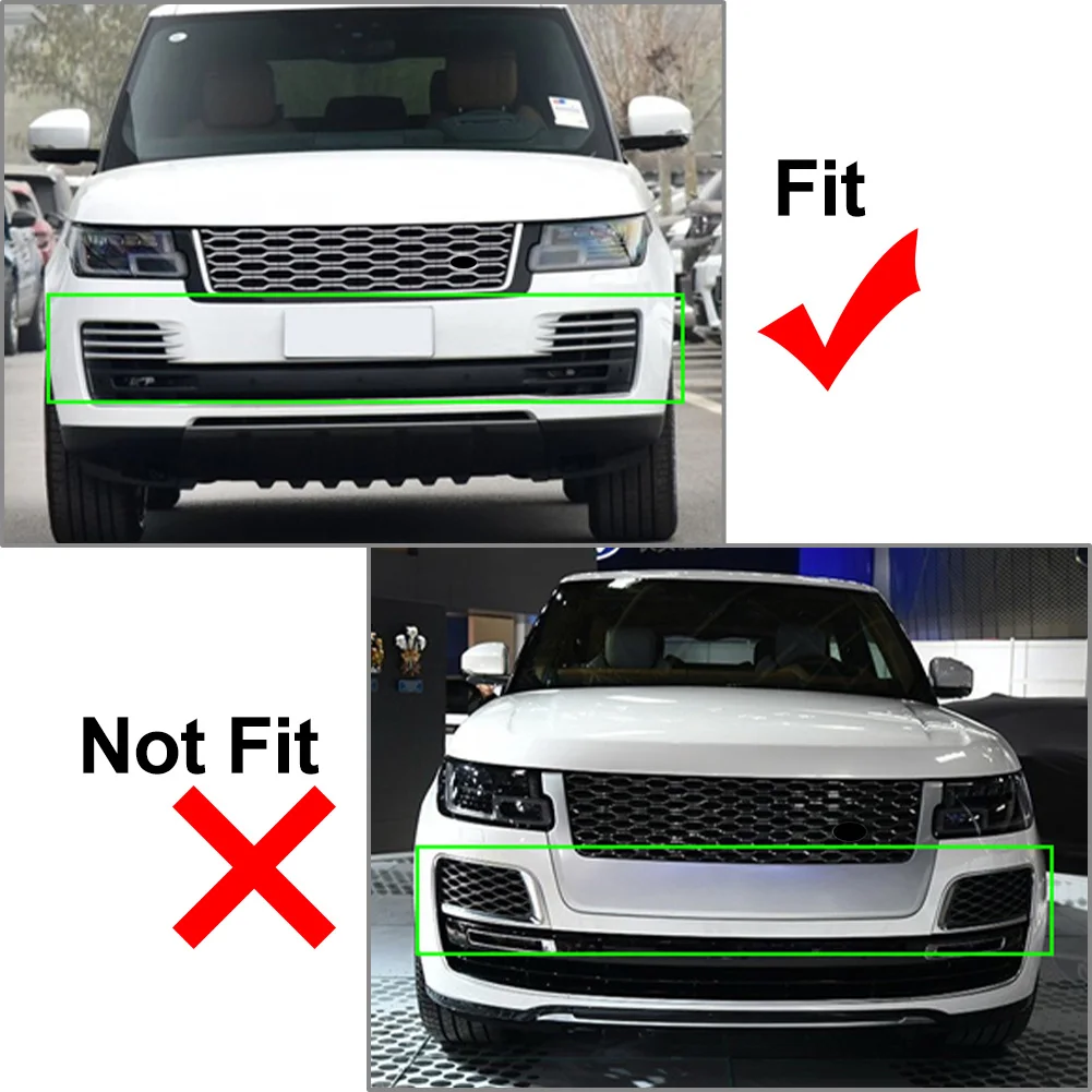 6x Auto Front Bumper Fog Light Lamp Cover Trim Decorative For Land Rover Ranger Rover Vogue L405 2018 2019 2020 2021