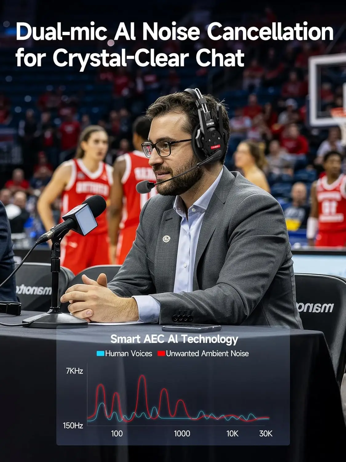 SYNCO XTALK XMax Cuffie interfono wireless Cuffie a due orecchie Portata 500 m Batteria 24 ore per la comunicazione della squadra di produzione cinematografica di eventi